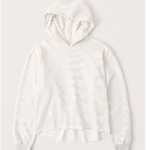 Abercrombie Cutoff Hoodie Cream Stripe